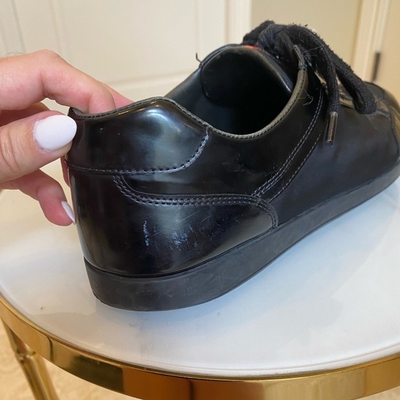 Prada Black Nylon and Patent Leather Low Top Sneakers Size 7 or 8 or 8.5 - Picture 14 of 17